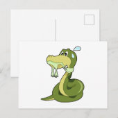 Lustige Schlange Postkarte (Vorne/Hinten)