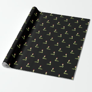 Lustige Schlange Weihnachtsmann Hut Frohe Weihnach Geschenkpapier