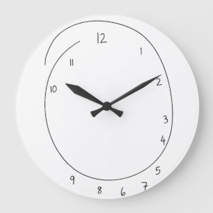 Lustige schlecht gezeichnete Wanduhr minimalistisc