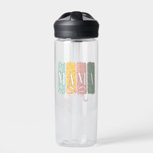 Lustige Schleife Coquette Mama Blumen Muttertag Trinkflasche (Vorderseite)