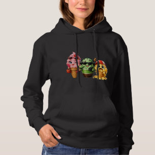 Lustige schmelzende Eiscreme-Truppe Kawaii Charakt Hoodie