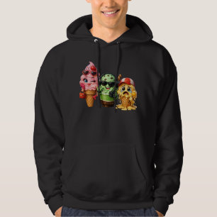 Lustige schmelzende Eiscreme-Truppe Kawaii Charakt Hoodie