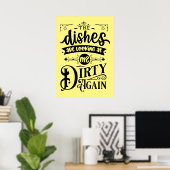 lustige, schmutzige Geschirr Wortkunst Poster (Heimbüro)