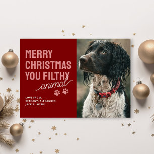 Lustige schmutzige Tier-Weihnachtskarte Feiertagskarte