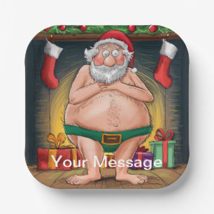 Lustige schmutzige Weihnachtskollektion Pappteller
