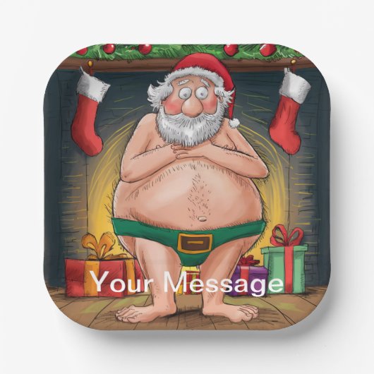 Lustige schmutzige Weihnachtskollektion Pappteller (Vorderseite)