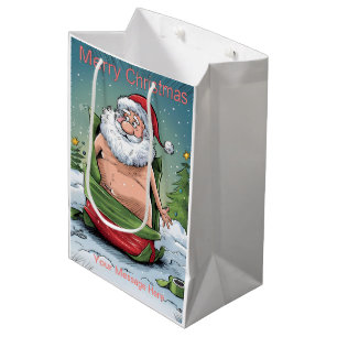 Lustige schmutzige Weihnachtsmann-Weihnachtskollek Mittlere Geschenktüte