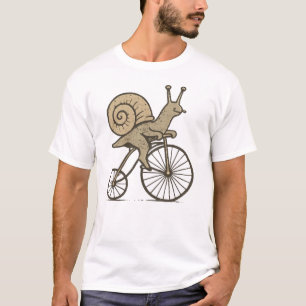 Lustige Schnecke auf einem Fahrrad T-Shirt
