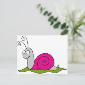 lustige Schnecke Postkarte (Stehend Vorderseite)