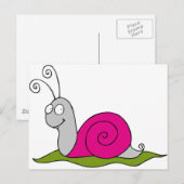 lustige Schnecke Postkarte (Vorne/Hinten)