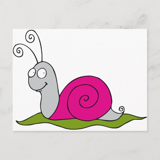 lustige Schnecke Postkarte (Vorderseite)