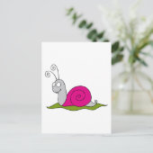 lustige Schnecke Postkarte (Stehend Vorderseite)
