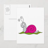 lustige Schnecke Postkarte (Vorne/Hinten)