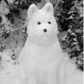 lustige Schneehunde-Szene Keramik Ornament