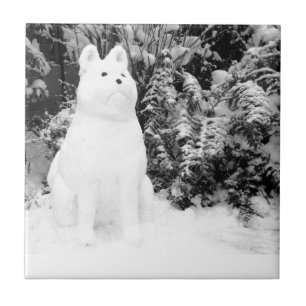 lustige Schneehundschneehunde Weihnachten Fliese