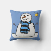 Lustige Schneemann-Illustrationsdesign Kissen (Rückseite)