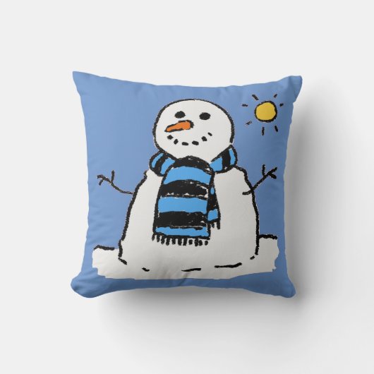 Lustige Schneemann-Illustrationsdesign Kissen (Vorderseite)