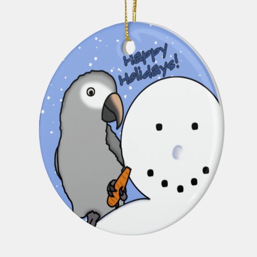 Lustige Schneemann Timneh afrikanisches Keramik Ornament (Links)