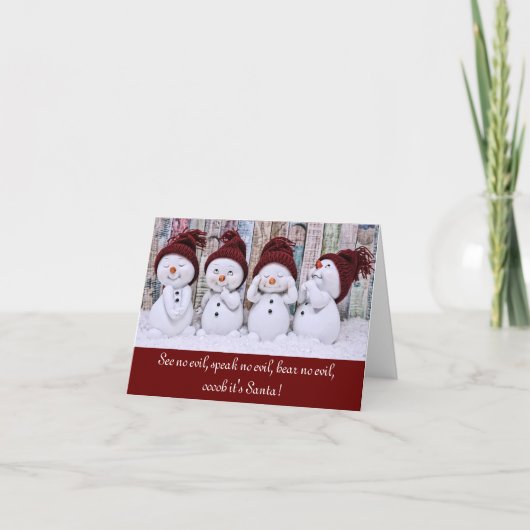Lustige Schneemann-Weihnachtskarte Karte (Vorderseite)