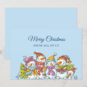 Lustige Schneemänner Frohe Weihnachtskarte Feiertagskarte (Vorne/Hinten)