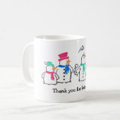 Lustige Schneemänner Kaffeetasse (Vorderseite Links)