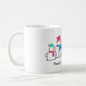 Lustige Schneemänner Kaffeetasse (Links)