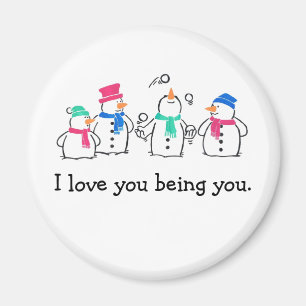 Lustige Schneemänner Magnet