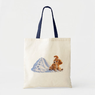 Lustige Schneerrutschbahn-Welpe-Winter-Tasche Tragetasche