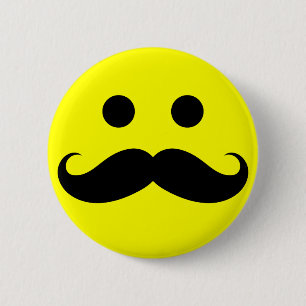 Lustige Schnurrbart-Gesichts-Knöpfe Button