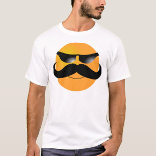 Lustige Schnurrbart-T - Shirts, Lächeln-Gesicht T-Shirt