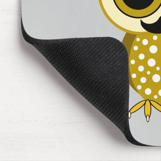 lustige Schnurrbarteule Mousepad (Ecke)