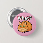 Lustige schockierte rote Katze Was? Meme-Button Button (Vorne & Hinten)