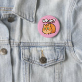 Lustige schockierte rote Katze Was? Meme-Button Button (Beispiel)
