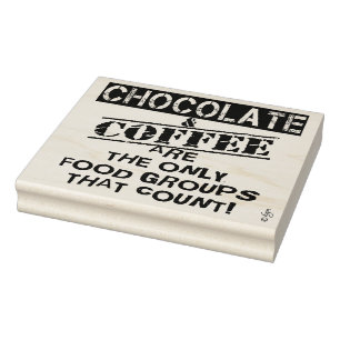 Lustige Schokolade & Kaffee 4 x 5 Typografie-Kunst Gummistempel