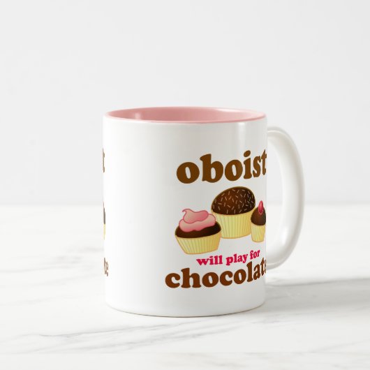 Lustige Schokolade Oboe Tasse (VorderseiteRechts)