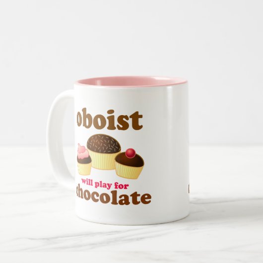 Lustige Schokolade Oboe Tasse (Vorderseite Links)