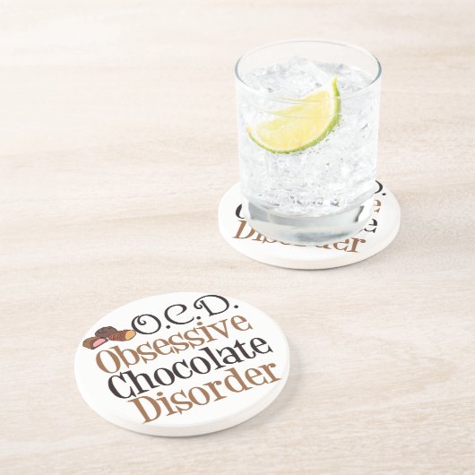 Lustige Schokolade Sandstein Untersetzer (Seite)