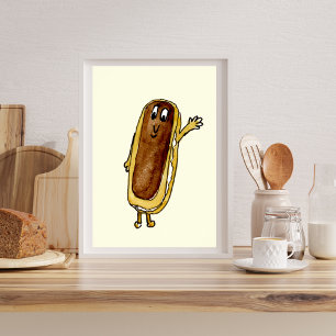 Lustige Schokoladen-Éclair-Skurriler-Kuchen-Cartoo Poster