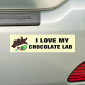 Lustige Schokoladen-Labrador-Cartoon-Illustration Autoaufkleber (Auf Auto)