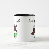 Lustige Schokoladen-Labrador-Cartoon-Illustration Tasse (Zentrum)