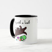 Lustige Schokoladen-Labrador-Cartoon-Illustration Tasse (Vorderseite Links)