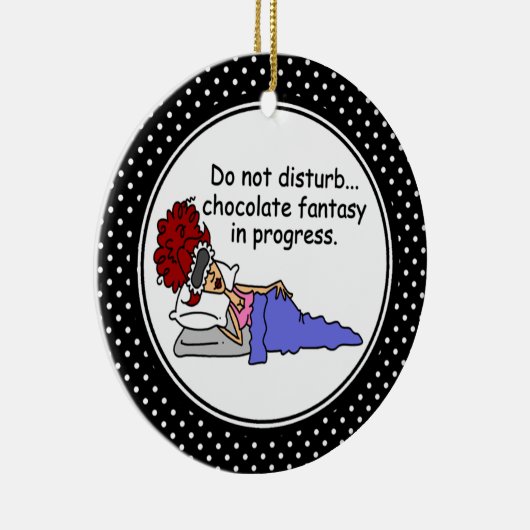Lustige Schokoladen-Spaß-Weihnachtsverzierung Keramik Ornament (Rechts)