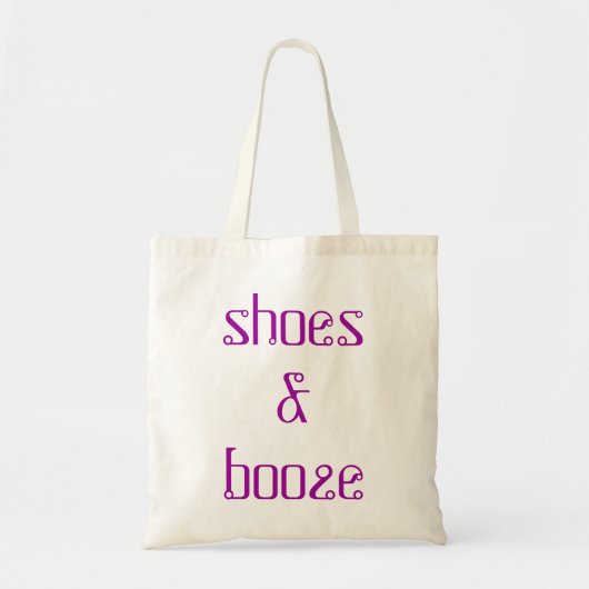 lustige "Schuhe u. Schnäpse" bachelorette Tragetasche (Vorne)