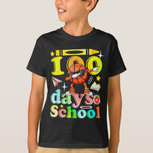 Lustige Schule 100 Basketball-Tage Dabbing-Lehrer T-Shirt