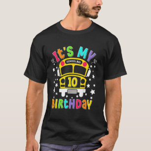 Lustige Schule 10. Geburtstagsfeier Schulbus Lehre T-Shirt