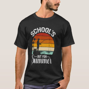 Lustige Schule aus für Sommer Outdoor-Angeln Hobby T-Shirt