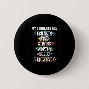 Lustige Schüler sind freundlich stark Autismus-Bew Button