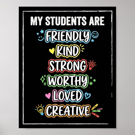 Lustige Schüler sind freundlich stark Autismus-Bew Poster (Vorne)
