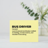 Lustige Schultransport-Fahrer-Definition Postkarte (Stehend Vorderseite)