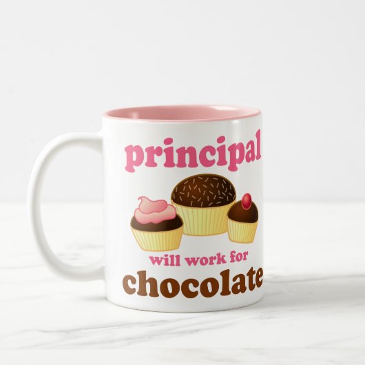 Lustige Schulvorsteher-Tasse Zweifarbige Tasse (Links)